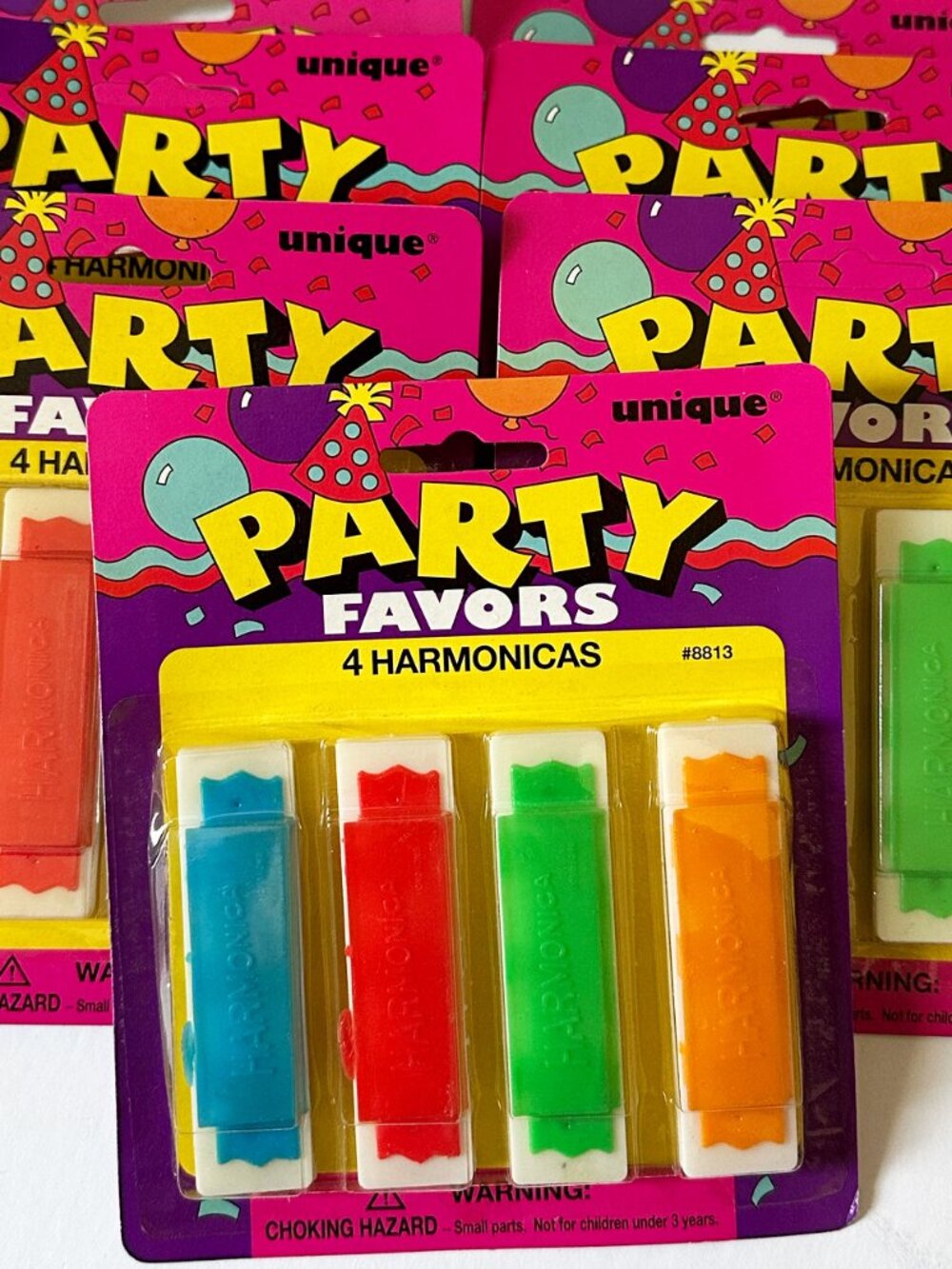 Unique Harmonica Party Favors 7 Packs of 4 Total 28 Pieces Old New 90s Stock